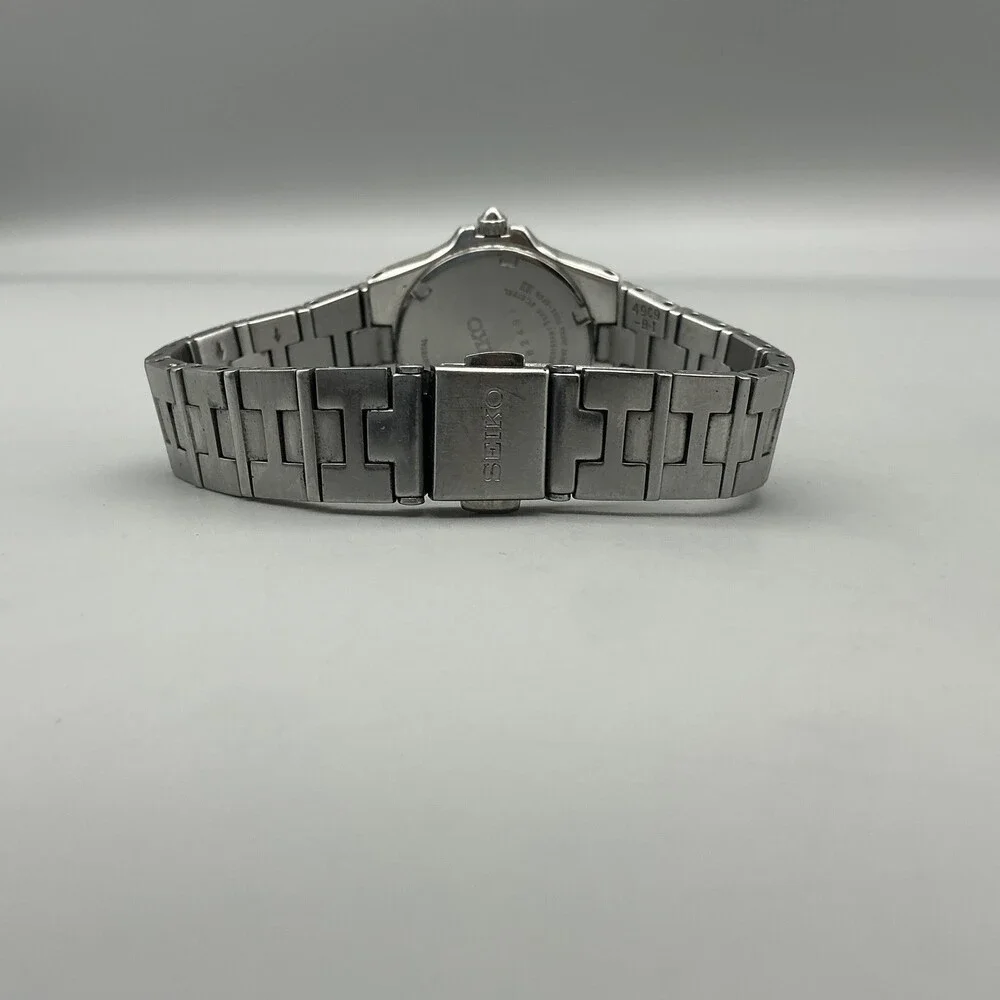 Seiko 7N82-6F50 Womens Watch 25mm White Dial Silver Tone Date New Battery 6